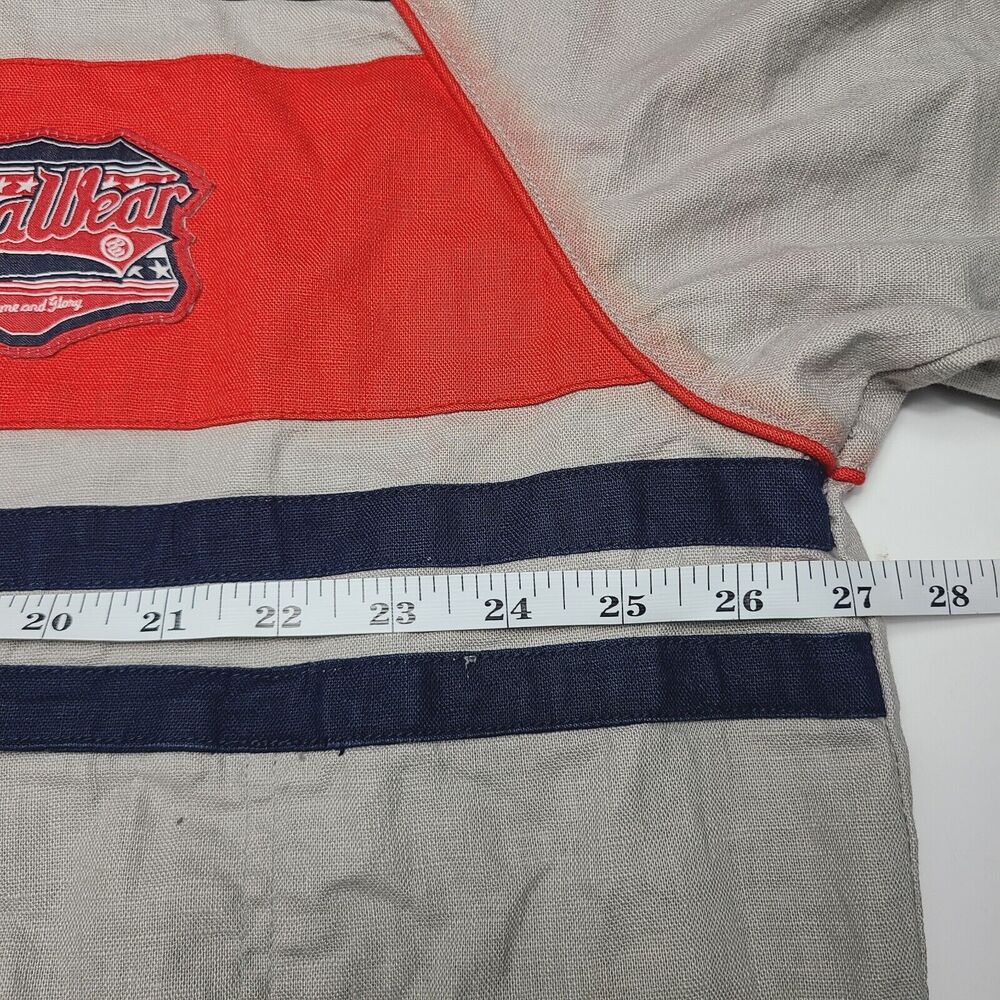 Vintage Rocawear 3/4 Sleeve Jacket Full Zip Men's Size XL Tan Red Blue 90's Read - Picture 6 of 13